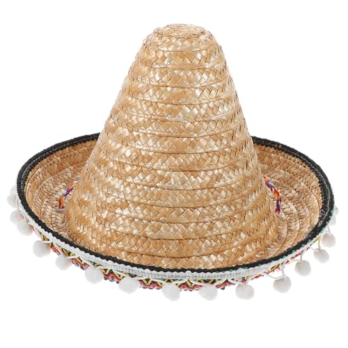 Baluue Mexikanischer Strohhut Sombrero mit Breiter Krempe und Bunten Pompons Atmungsaktiver Hut für Karneval Geburtstag und Themenfeiern Multifunktional Baluue Mexikanischer Strohhut Sombrero mit Breiter Krempe und Bunten Pompons Atmungsaktiver Hut für Karneval Geburtstag und Themenfeiern Multifunktional von Baluue