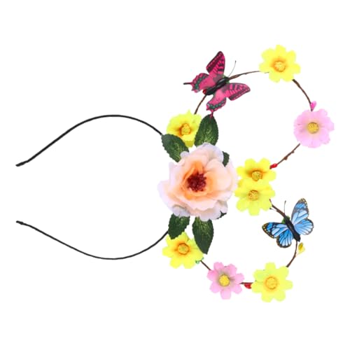 Baluue Party-Kopfbedeckung haarschmuck haircharm kopftuch trauzeugengeschenke headpiece kopfhandtuch Party-Kopfschmuck Party-Haarreifen Stirnband mit Blumenkrone Haarband Partyblumenhaare von Baluue