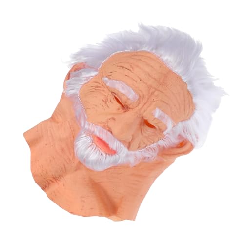Baluue Realistisches Halloween Altenmasken mit Weißem Haar und Vollständiges Kopfkostüm mit Integrierter Perücke Gruseliges Gesichtsmasken Cosplay für Erwachsene für Maskenbälle und Baluue Realistisches Halloween Altenmasken mit Weißem Haar und Vollständiges Kopfkostüm mit Integrierter Perücke Gruseliges Gesichtsmasken Cosplay für Erwachsene für Maskenbälle und von Baluue