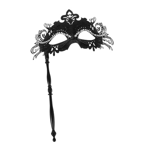 Baluue Schwarze Maskerade Maske mit Strasssteinen und Abnehmbarem Stab Handgehaltene Venezianische Kostümmaske für Damen und Herren für Halloween Karneval und Festliche Partys Baluue Schwarze Maskerade Maske mit Strasssteinen und Abnehmbarem Stab Handgehaltene Venezianische Kostümmaske für Damen und Herren für Halloween Karneval und Festliche Partys von Baluue