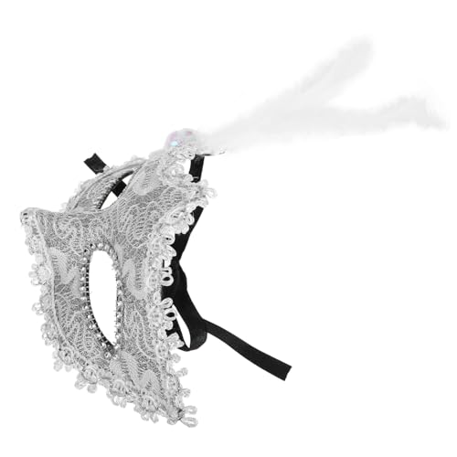 Baluue Venezianische Halbgesichtsmaske Weiß Spitzenmaskerade Maske mit Verstellbarem Band für Damen Herren Halloween Karneval Party Cosplay Baluue Venezianische Halbgesichtsmaske Weiß Spitzenmaskerade Maske mit Verstellbarem Band für Damen Herren Halloween Karneval Party Cosplay von Baluue