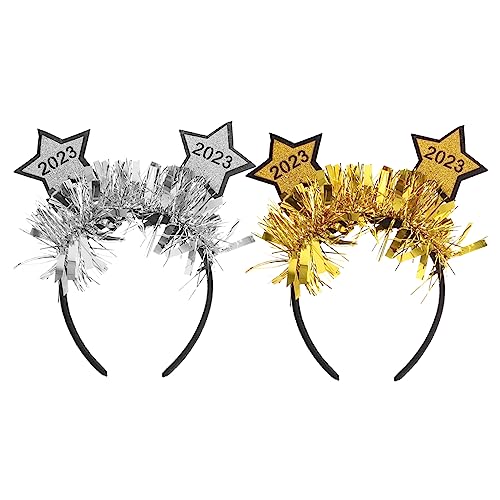 Baluue Weihnachts Neujahr Kopfband Mit Fünfzackigem Stern Design Festliche Haaraccessoires Für Partys Und Feiern Ideales Headdress Für Silvester 2023 von Baluue