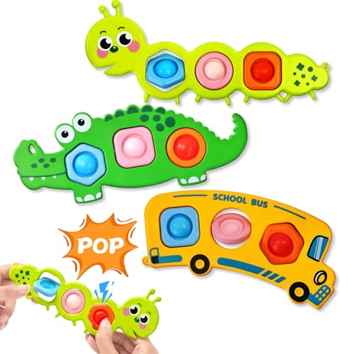 Bambebe 3er Set Fidget Popper Sensorik Babyspielzeug – Reisespielzeug für Flugzeug & Auto, Montessori Spielzeug für Kleinkinder ab 12 Monaten, Autismus Geschenk für Jungen & Mädchen ab 1 2 3 Jahre Bambebe 3er Set Fidget Popper Sensorik Babyspielzeug – Reisespielzeug für Flugzeug & Auto, Montessori Spielzeug für Kleinkinder ab 12 Monaten, Autismus Geschenk für Jungen & Mädchen ab 1 2 3 Jahre von Bambebe