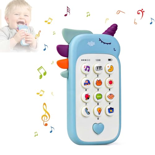 Bambebe Baby Handy Musikspielzeug ab 1 Jahr, Baby Spielzeug ab 1 Jahr, Spielhandy ab 6 9 Monate Baby, Spielzeughandy mit Musiklichten, Baby TelefonGeschenk für Mädchen und Jungen(Englische Version) von Bambebe