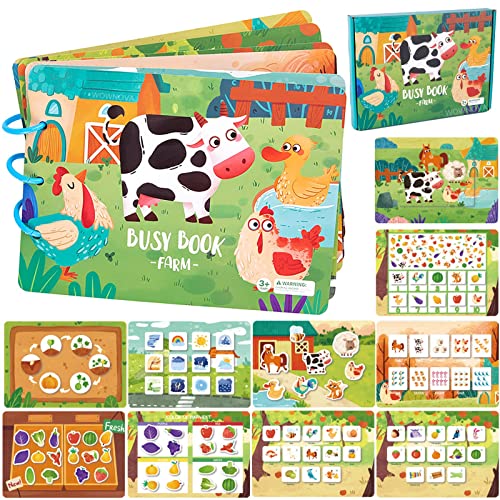 Bambebe Busy Books for Toddlers, Montessori Spielzeug Quiet Book Wiederverwendbare Stickerbuch für 1 2 3 Jahre, Lernspielzeug Ruhiges Buch Junge Mädchen, Kinder Aufkleber Bücher Sensorisches Spielzeug Bambebe Busy Books for Toddlers, Montessori Spielzeug Quiet Book Wiederverwendbare Stickerbuch für 1 2 3 Jahre, Lernspielzeug Ruhiges Buch Junge Mädchen, Kinder Aufkleber Bücher Sensorisches Spielzeug von Bambebe