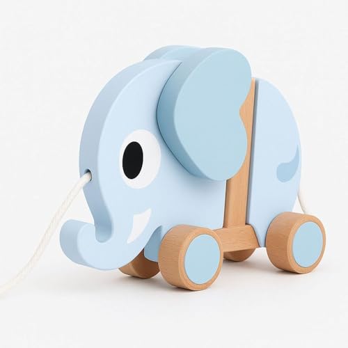 Bambelino Ziehfigur Liam Elefant - Hochwertiges Holzspielzeug für Babys und Kleinkinder ab 0-4 Jahre - Entwicklungsförderndes Nachziehspielzeug Made in Germany - Blau, 16 x 13 x 6 cm Bambelino Ziehfigur Liam Elefant - Hochwertiges Holzspielzeug für Babys und Kleinkinder ab 0-4 Jahre - Entwicklungsförderndes Nachziehspielzeug Made in Germany - Blau, 16 x 13 x 6 cm von Bambelino