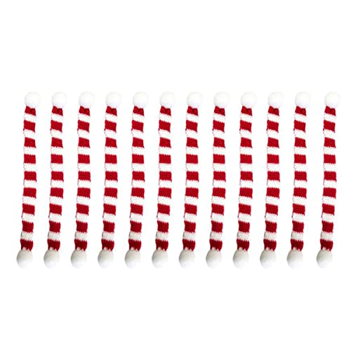 Bamberg 12 StüCk Roter und WeißEr Mini-Weihnachtsschal, Weihnachtsstreifen, Rotweinflasche, Strickschal, Puppe, Weihnachtsfeier, Dekoration von Bamberg