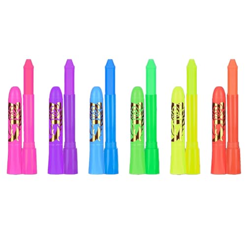 Bamberg 12er-Pack Glow in The Dark Gesichts- und Körperfarbe Neon UV Fluoreszierende Wachsmalstifte Makeup-Set für Kinder und Erwachsene von Bamberg