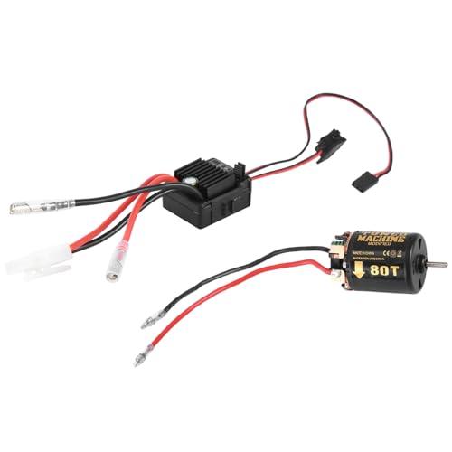 Bamberg 540 Brushed Motor 80T mit 1060 Brushed ESC 60A 2-3S LiPo Wasserdichter Elektrischer Geschwindigkeitsregler für RC 1/10 Crawler Car von Bamberg