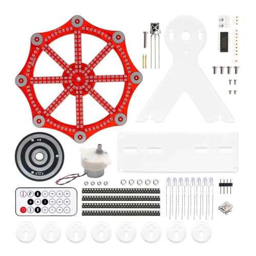 Bamberg Elektronik-Bausatz zum Selbermachen, LED, Rotierendes Wolkenkratzerrad, Blinkendes Lötprojekt, Übungsbausatz, 10 Arten Von Blinkmodi, Fernbedienung von Bamberg