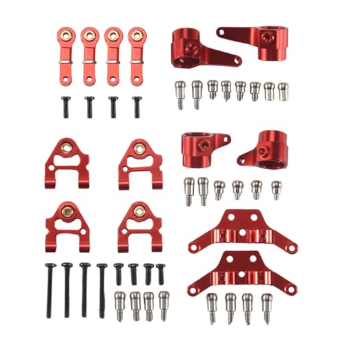 Bamberg Metall Verbesserte Teile Lenkung Cup Swing Arm Plate Set für P929 P939 K969 K979 K989 K999 1/28 RC Auto, Rot von Bamberg