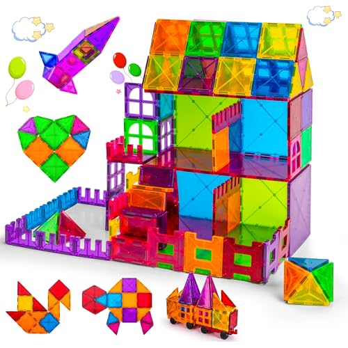 Bambini Magnetische Fliesen Set - Magnetische Spielzeug Bausteine - Montessori Spielzeug - Magnet Konstruktionsspielzeug Pädagogisch (x, 120, Stück) von Bambini