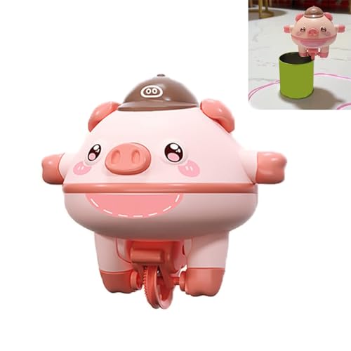 Cute Balanced Pig Toys Tightrope Walking Tumbler Piglet Unicycle Toy Roly-Poly Fingertip Gyroscope Balance Robot, Cute Balanced Pig Toys, Amazing Cute Balanced Pig (Pink) von Bamideo