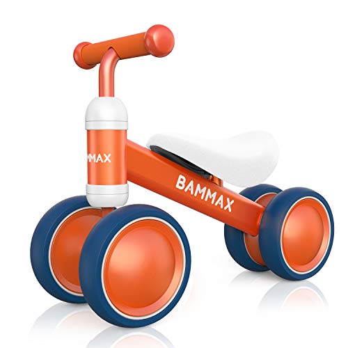 Bammax Kinder Laufrad Lauflernrad Balance Fahrrad ohne Pedale Dreirad Spielzeug für 1 Jahr, Erstes Baby Laufrad für Jungen Mädchen, Empfohlenes Alter: 10-24 Monate, Orange von Bammax