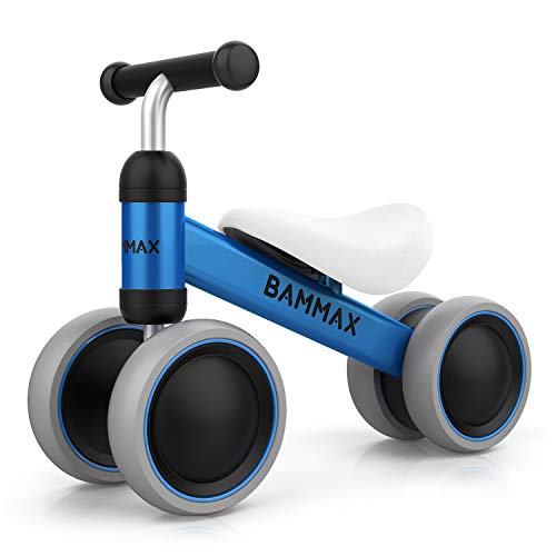 Bammax Kinder Laufrad Lauflernrad Balance Fahrrad ohne Pedale Dreirad Spielzeug für ab 1 Jahr, Erstes Baby Laufrad für Jungen Mädchen, Blau von Bammax