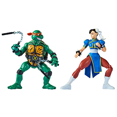 BANDAI Multipack Ninja Turtles und Street Fighter - Mike vs Chun Li, Mehrfarbig P81252 von BANDAI