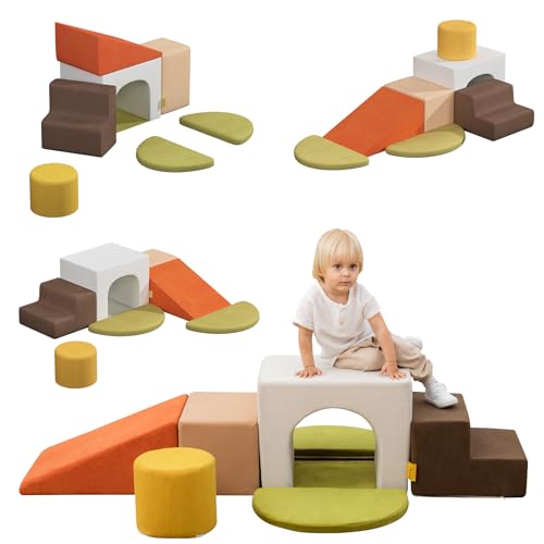 BanaSuper Schaumstoff-Kletterblöcke für Kinder Baby Soft Climber Spielset Indoor-Hindernisparcours aus Schaumstoff für Kleinkinder Kinder Montessori Spielzeug Grobmotorik-Entwicklungsspielzeug(Bunt) von BanaSuper