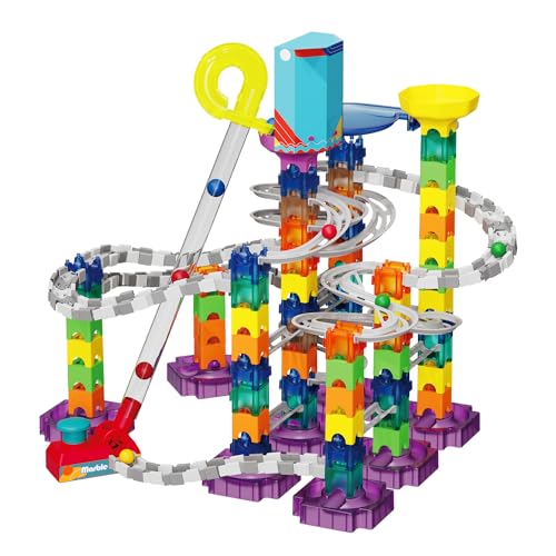 Murmelbahn Kugelbahn ab 3 Jahre, 202Pcs Marble Rush, STEM Spielzeug für Jungen und Mädchen, Pädagogische Konstruktion Labyrinth-Block Spielzeug-Set für Kinder und Eltern-Kind-Spiel von BananMelonBM