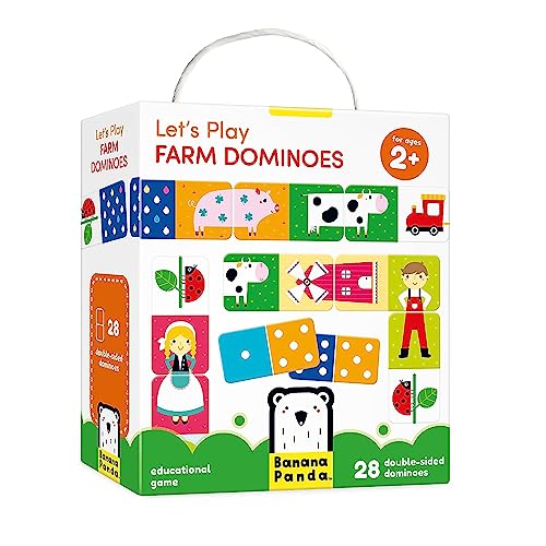 Banana Panda 33675 - Let’s Play Farm Dominoes - Klassisches Kinderspiel mit drei Spielweisen für Kinder ab 2 Jahren von Banana Panda