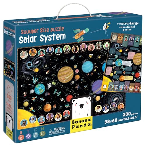 Banana Panda 49110, Suuuuper Size Puzzle Solar System-Großes 300-teiliges Bodenpuzzle und extragroßes Lernposter mit Fakten zum Weltraum, frühe Mint-Lernaktivität für Kinder ab 7 Jahren und älter Banana Panda 49110, Suuuuper Size Puzzle Solar System-Großes 300-teiliges Bodenpuzzle und extragroßes Lernposter mit Fakten zum Weltraum, frühe Mint-Lernaktivität für Kinder ab 7 Jahren und älter von Banana Panda