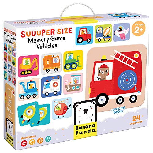 Banana Panda 49111, Spiel, Suuuper Size Memory Game Vehicles – Pädagogische Zuordnungsaktivität für Kinder ab 2 Jahren und älter von Banana Panda