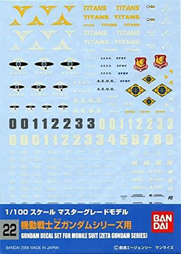 Bandai Hobby - Gundam Decal - 22 MG Multiuse - Zeta (Box Of 6) von BANDAI SPIRITS