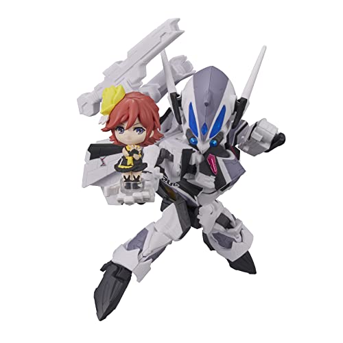 TAMASHII NATIONS Bandai Macross Delta Fahrzeug mit Figur Tiny Session VF-31F Siegfried (Messer Ihlefeld Use) mit Kaname Buccaneer 10 cm von BANDAI SPIRITS