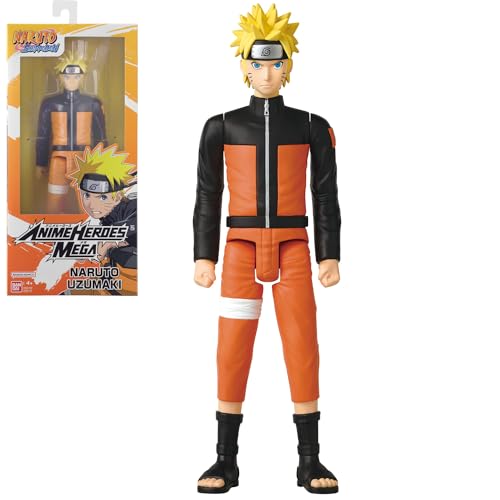 BANDAI - Anime Heroes - Naruto Shippuden - Manga-Figur Anime Heroes Mega 30 cm - Naruto Uzumaki - Offizielle Naruto Lizenz - Große Gelenkige Naruto-Figur - Spielzeug für Kinder ab 4 Jahren- 38151 von BANDAI