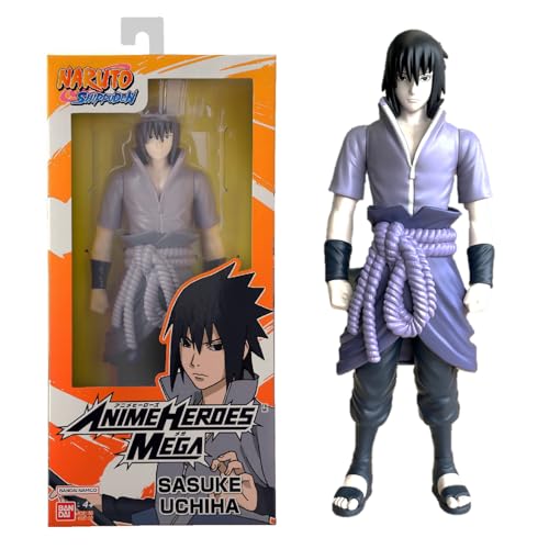 BANDAI - Anime Heroes - Naruto Shippuden - Manga-Figur Anime Heroes Mega 30 cm - Sasuke Uchiwa - Offizielle Naruto Lizenz - Große Gelenkige Naruto-Figur - Spielzeug für Kinder ab 4 Jahren- 38152 von BANDAI