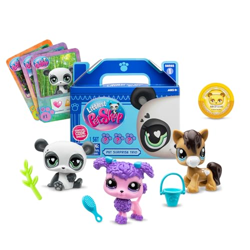 BANDAI - Littlest Pet Shop - 3 Haustiere Überraschung - Sammlertiere - Offizielle Lizenz - Niedliche kleine Tiere - BF00568 von BANDAI