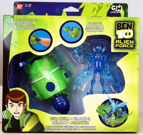 Ben 10 - 27674 - Alien Force - Alien Creatures Figure Set - Froster / Big Chill (app. 10 cm) & Alien-Creature (shoots Water) by Bandai von BANDAI