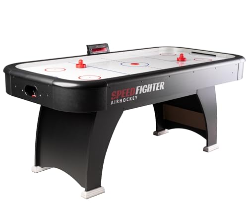 Bandito Airhockey SpeedFighter inkl. Pucks und Pusher, leistungsstarkes Gebläse, Displayanzeige, elektronische Torzähler, 182x91x79 cm von Bandito