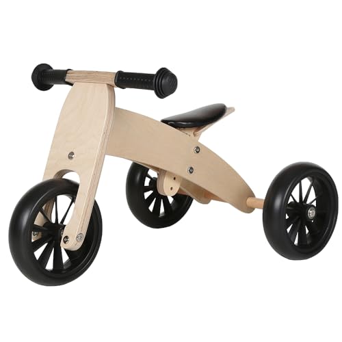 Bandits & Angels Smart Bike Laufrad Holz 4-in-1 ab 1 Jahr – Für Jungen und Mädchen – Laufrad aus Holz – Umkehrbar in Dreirad und Zweirad – Verstellbarer Sattel von Bandits & Angels