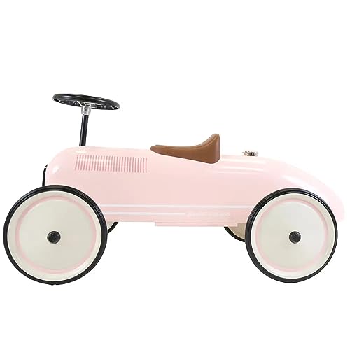 Bandits & Angels Metall Rutschauto Oldtimer Retro Rosa ab 1 Jahr für Jungen und Mädchen – Laufauto für Kinder Retro Pink – für drinnen und draußen von Bandits & Angels