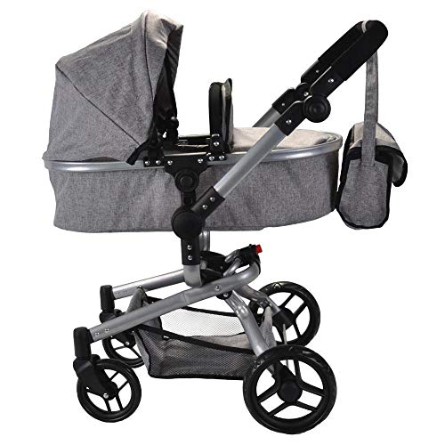 Bandits & Angels Puppenwagen Grau Modern Angel 2in1 Grau ab 3 Jahren – Puppenwagen – Für Mädchen – Verstellbare Schiebestange 48-81 cm – Komplett zusammenklappbar – Mit Einkaufskorb Bandits & Angels Puppenwagen Grau Modern Angel 2in1 Grau ab 3 Jahren – Puppenwagen – Für Mädchen – Verstellbare Schiebestange 48-81 cm – Komplett zusammenklappbar – Mit Einkaufskorb von Bandits & Angels