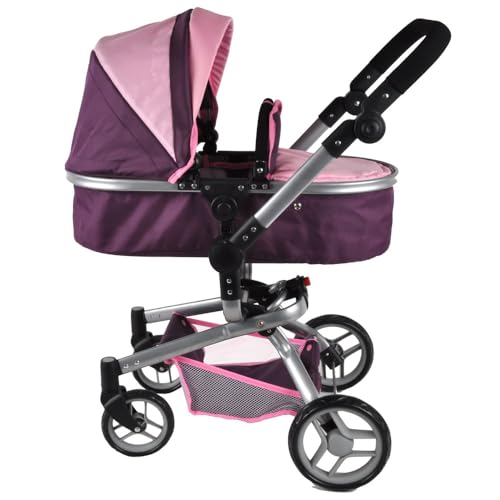 Bandits & Angels Puppenwagen Purple Purple Angel 2in1 ab 3 Jahren – Puppenwagen – Für Mädchen – Verstellbare Schiebestange 48-81 cm – Vollständig zusammenklappbar – Mit Einkaufskorb Bandits & Angels Puppenwagen Purple Purple Angel 2in1 ab 3 Jahren – Puppenwagen – Für Mädchen – Verstellbare Schiebestange 48-81 cm – Vollständig zusammenklappbar – Mit Einkaufskorb von Bandits & Angels