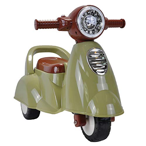 Bandits & Angels Riding Car Scooter Retro ab 1 Jahr für Jungen und Mädchen Grün – grüner Laufroller mit Hupe – für drinnen und draußen – mit Stauraum von Bandits & Angels