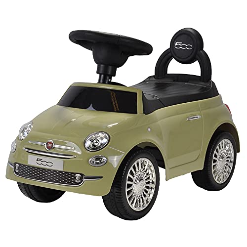 Bandits & Angels Rutschauto FIAT 500 Retro Grün ab 1 Jahr für Jungen und Mädchen – Grünes Rutschauto für Kinder – mit Hupe – für drinnen und draußen von Bandits & Angels