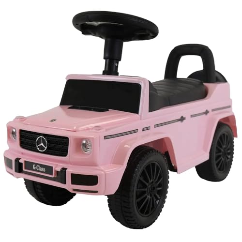 Bandits & Angels Rutschauto Laufauto Mercedes Benz G350D Pink ab 1 Jahr für Mädchen – Fördert die motorischen Fähigkeiten – Gehhilfe 24 cm – Laufauto in Rosa von Bandits & Angels