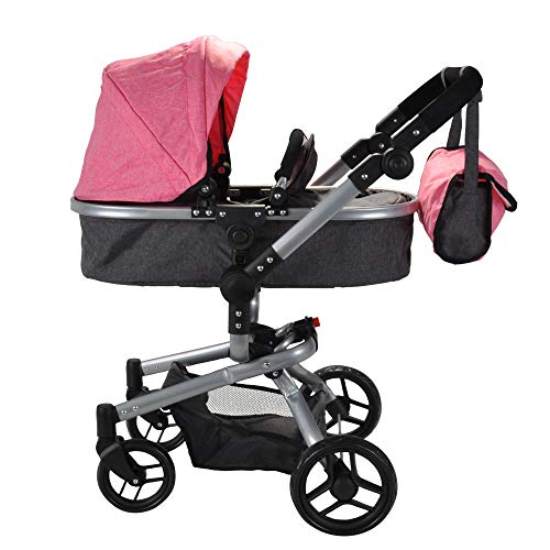 Puppenwagen Classic Angel 2in1 (Lachsrosa - Grau) von Bandits & Angels