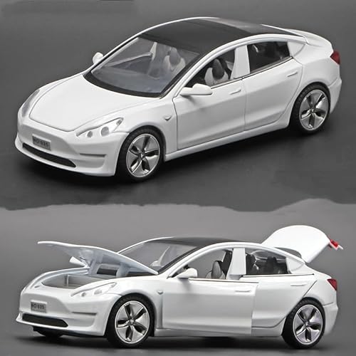 Bankeep 1:32 Tesla Modell X Modell 3 Modell S Legierung Automodell Diecasts Fahrzeuge Spielzeug Autos Kinder Spielzeug für Kinder Geschenke Boy Toy Automodell (Farbe: Weiß) von Bankeep