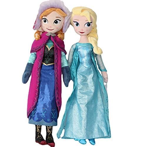 Bankeep 2 Stück Plüschtiere Prinzessin Mädchen Spielzeug Puppe Mädchen Geburtstagsgeschenke Mädchen Plüschpuppe (50 cm, Anna und ELSA) von Bankeep