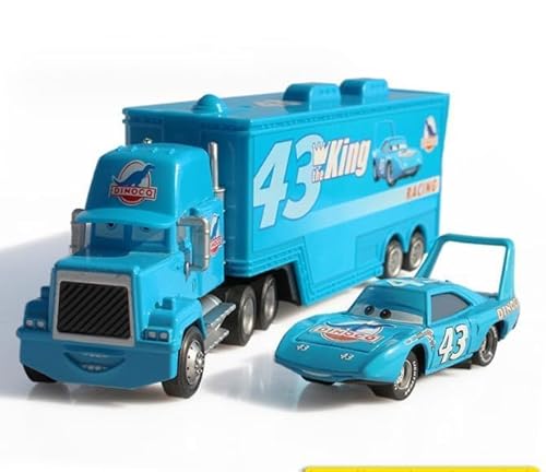 Bankeep Mc-Queen 2pcs Toy Story Cars Racer Mc-Queen Set Cars Kinderidee Spielfahrzeuge für Geburtstagsfeiern (43 Rennwagen+Container LKW) von Bankeep