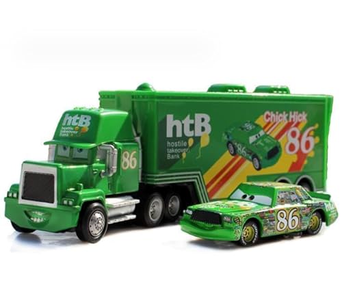 Bankeep Mc-Queen 2pcs Toy Story Cars Racer Mc-Queen Set Cars Kinderidee Spielfahrzeuge für Geburtstagsfeiern (86 Rennwagen+Container LKW) von Bankeep