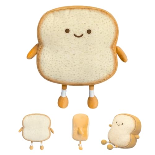 Bankeep Toastbrot Kissen, weiches Plüschtier, lustiges Brot Form Plüschtier Kissen, Puppe Spielzeug 3D werfen Kissen Cartoon Spielzeug （19×18×3cm） von Bankeep