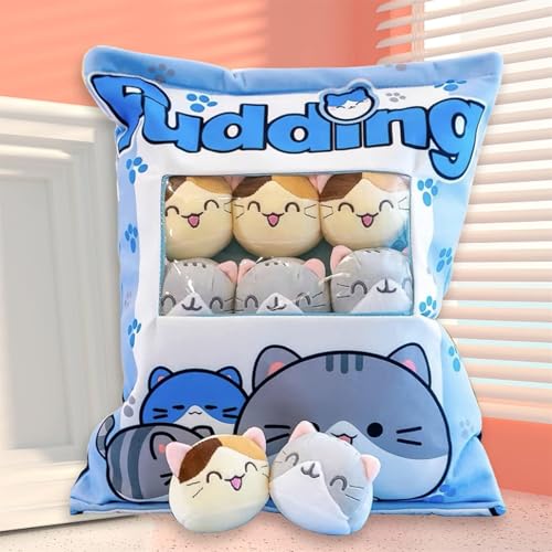 Cute Snack Pillow Tiere Plüsch Spielzeug, Niedlich Plüsch Pudding Kissen Pudding Dekorative Abnehmbare Kitty Doll Kreative Spielzeug Teen Girl Kids Geburtstag von Bankeep