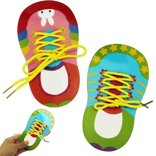 2pcs Schuhbindungen Praxis für Kinder, Schnürsenzfäden unterrichten Spielzeug, Plastikschuh -Krawattenpraxis für Kinder, wiederverwendbar, wie Sie Ihre Schuhe für Kinder im Vorschulalter binden kön von Banziaju