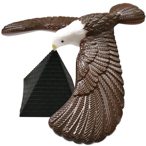 Balancing Vogel ausbalancieren, Vogel für Kinder ausbalancieren, süße lebhafte Balance Vogel entspannend ausbalancieren Eagle mit Pyramiden Basis Stressbekämpfung 6,7 Zoll Balancing Bird Toy für Fi von Banziaju