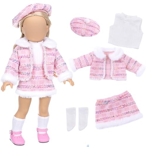 Banziaju 1 Set 18 Zoll Puppenkleidung, süße Puppenkleidung, 18 Zoll Puppenpyjama mit Accessoires, dekorative amerikanische Puppenkleidung für 18 Zoll Puppen, Rose von Banziaju