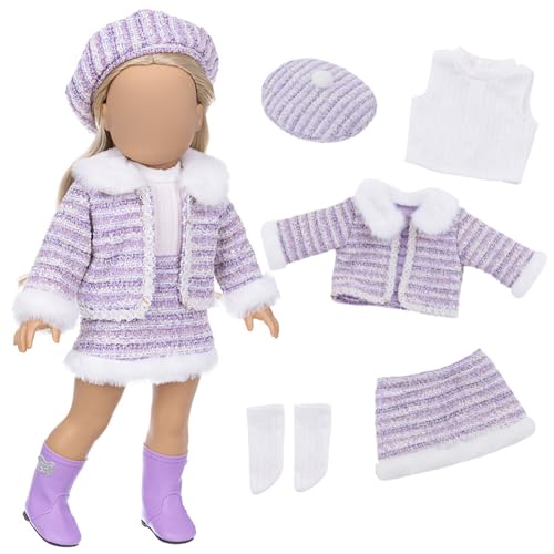 Banziaju 1 Set 18 Zoll Puppenkleidung, süße Puppenkleidung, 18 Zoll Puppenpyjama mit Accessoires, dekorative amerikanische Puppenkleidung für 18 Zoll Puppen, Violet von Banziaju